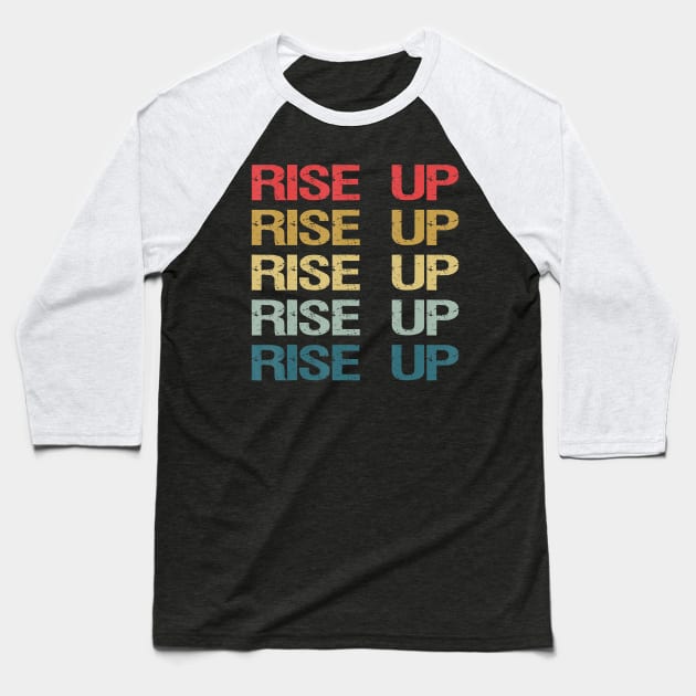 Retro Vintage Rise Up Stop Human Trafficking Baseball T-Shirt by oblongataexpand